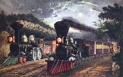 The Lightning Express Trains Leaving the junction Fanny Palmer